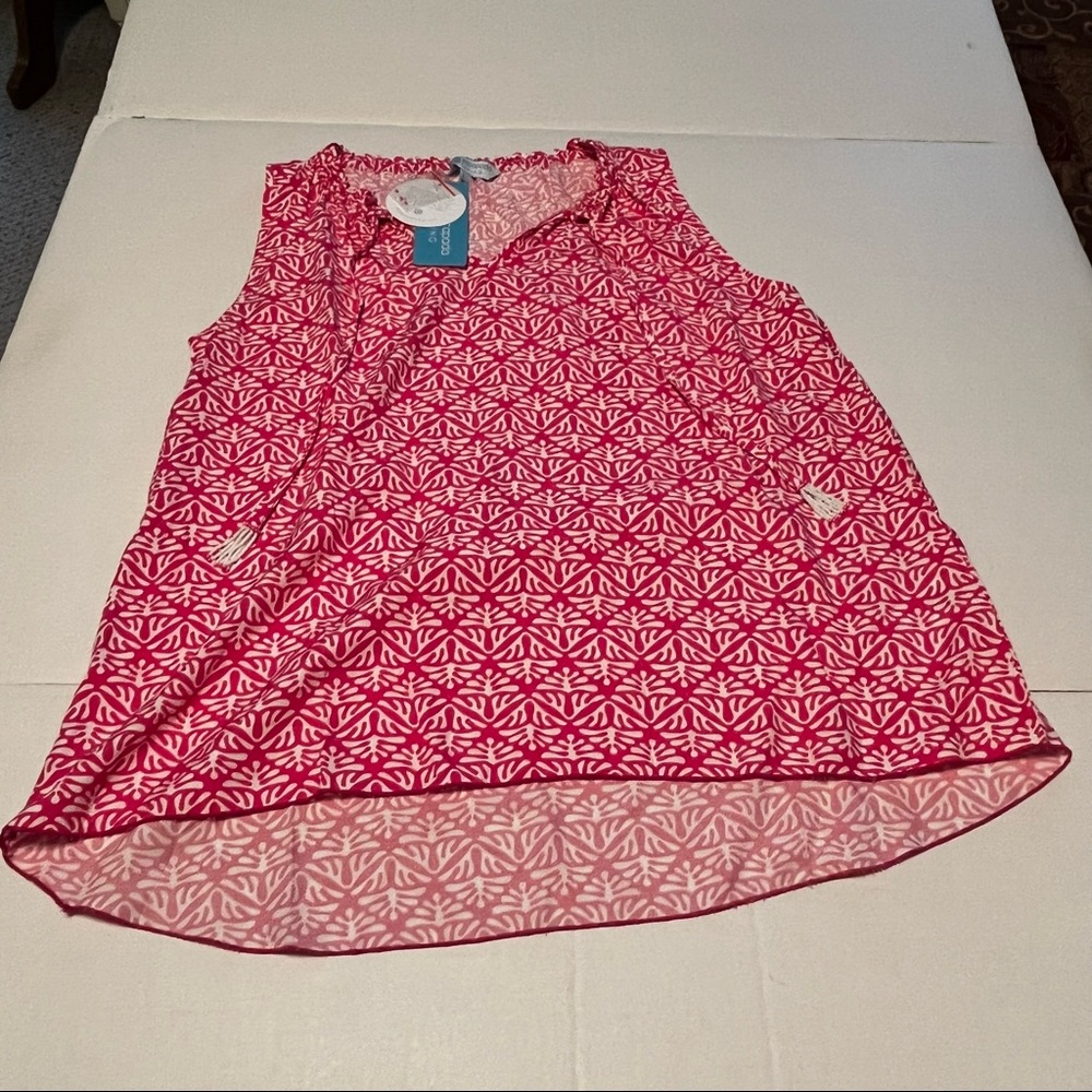 Escapada Living Womens SZ Large Sleeveless Colleen Top Tassel Turks Coastal NEW - Picture 7 of 11